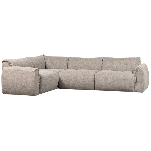 Hoekbank polyester naturel links