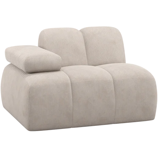 Bank Marnala beige 1-zits links 124 cm