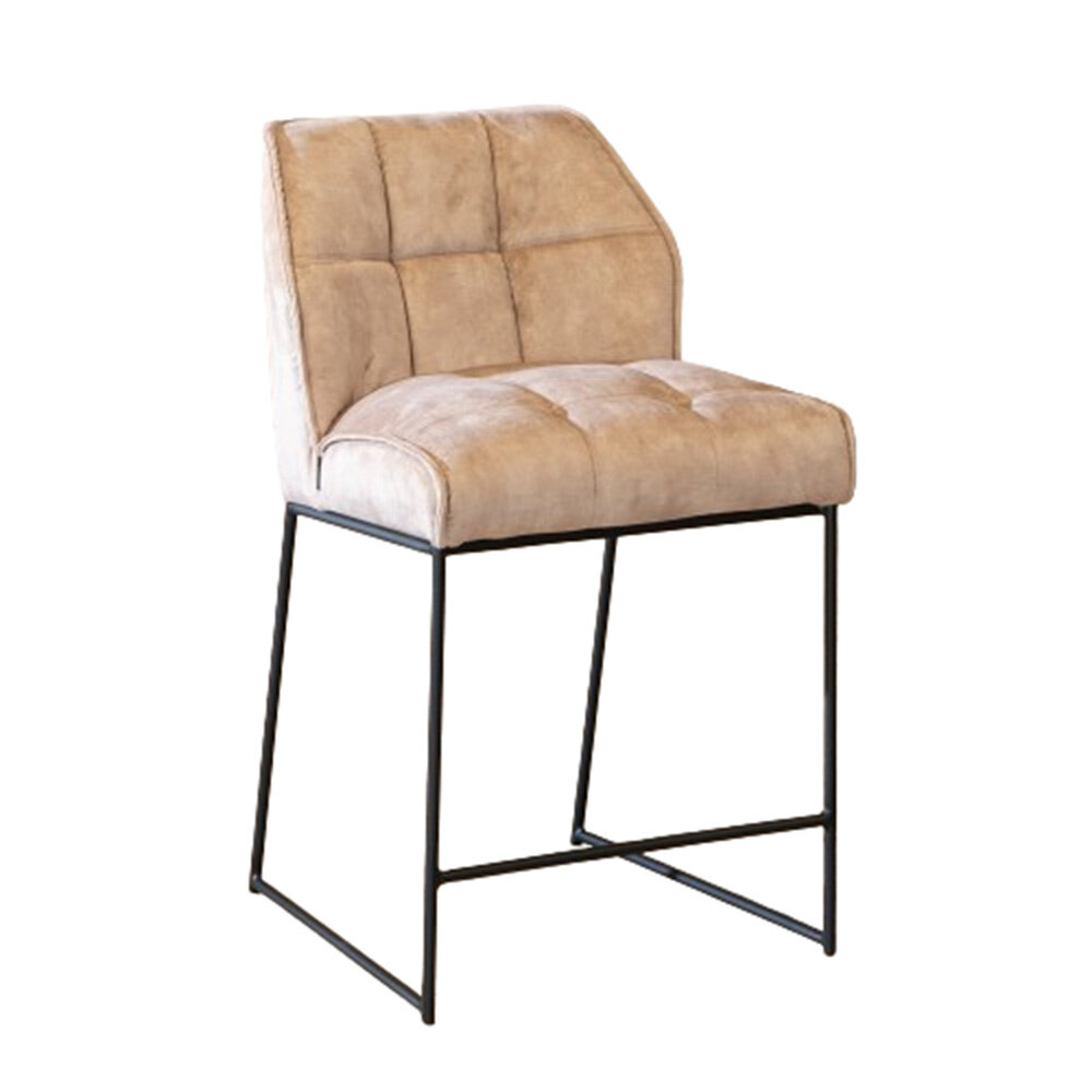 Barkruk velours taupe 70 cm 54 cm