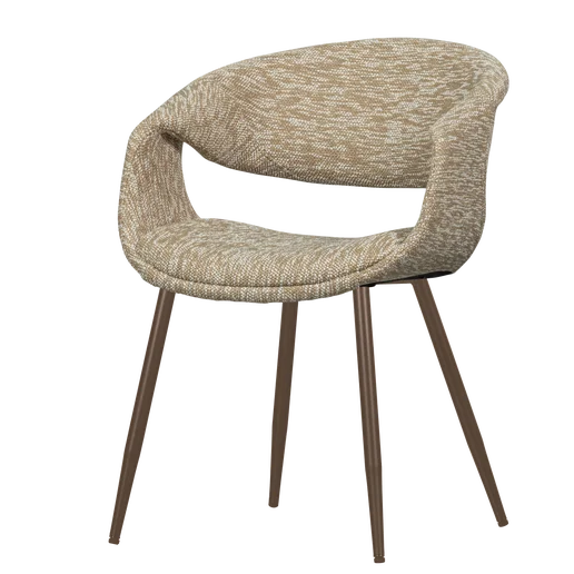 Eetkamerstoel polyester beige 57 × 78 cm hoog