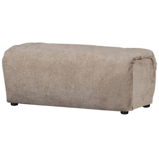 Poef polyester beige 91 × 46 cm hoog