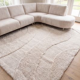 Vloerkleed polyester ivoor 290 cm