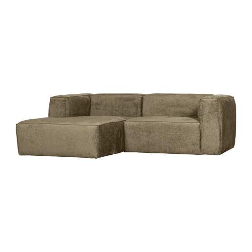 Chaise longue velours oranje links 254 cm