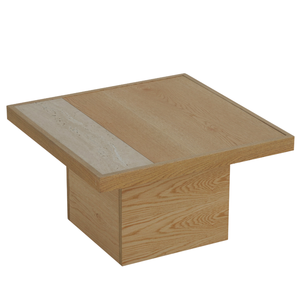 Salontafel MDF + eikenfineer naturel eiken 70 cm