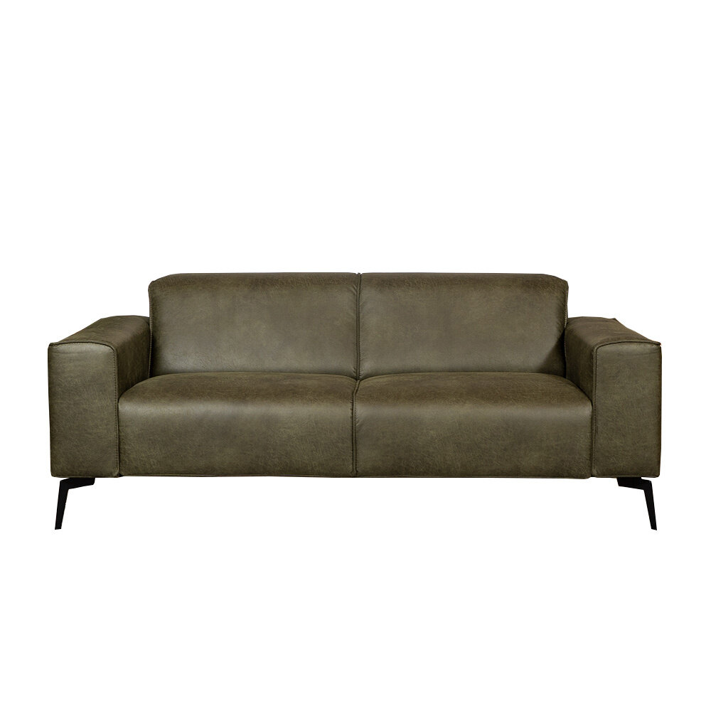 Bank eco-leer olijfgroen 5-zits