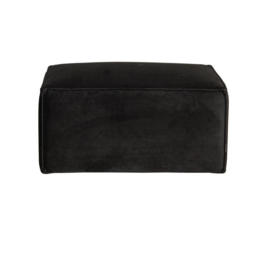 Poef velours zwart 82 cm