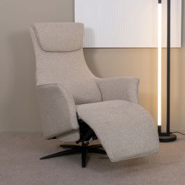 Fauteuil royal bouclé naturel 110 74 × 112 cm hoog