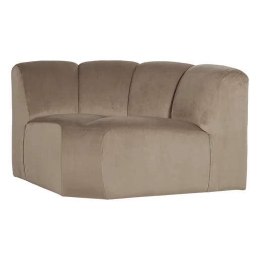 Bank velours taupe 110 × 74 cm hoog