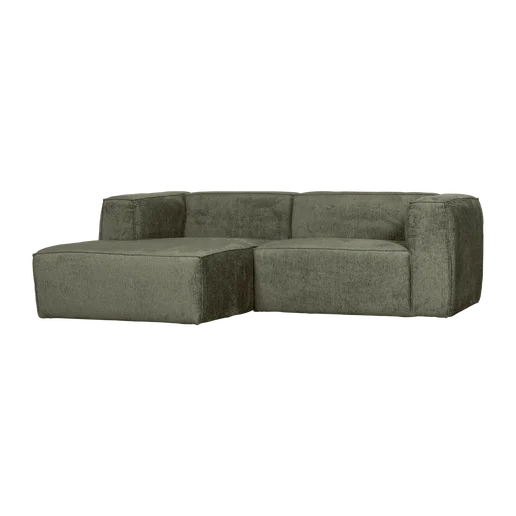 Chaise longue velours groen links 254 cm