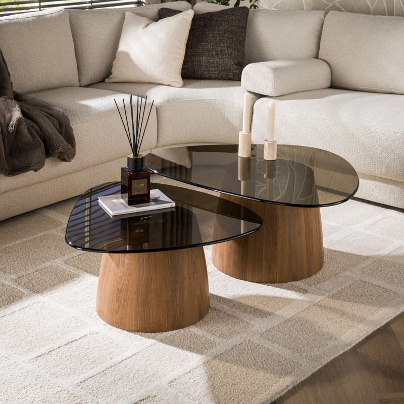 Salontafel driehoekig set van 2