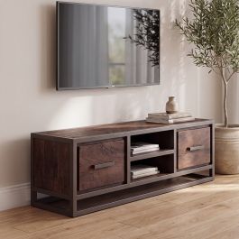 Tv-meubel mangohout bruin espresso