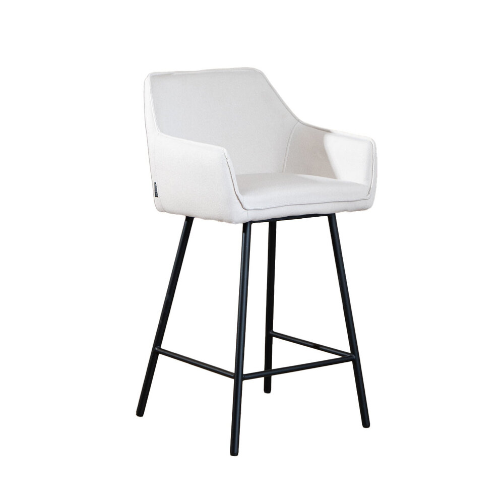 Barkruk gerecycled polyester gebroken wit 54 cm