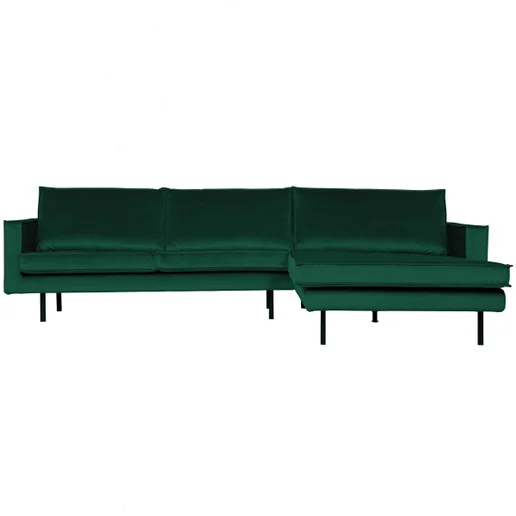 Chaise longue Ilon polyester groen rechts 300 × 85 cm hoog