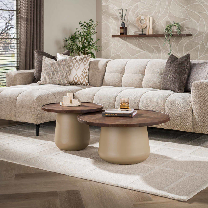 Salontafel rond set van 2 3