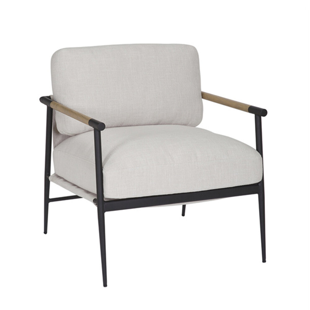 Fauteuil polyester gebroken wit