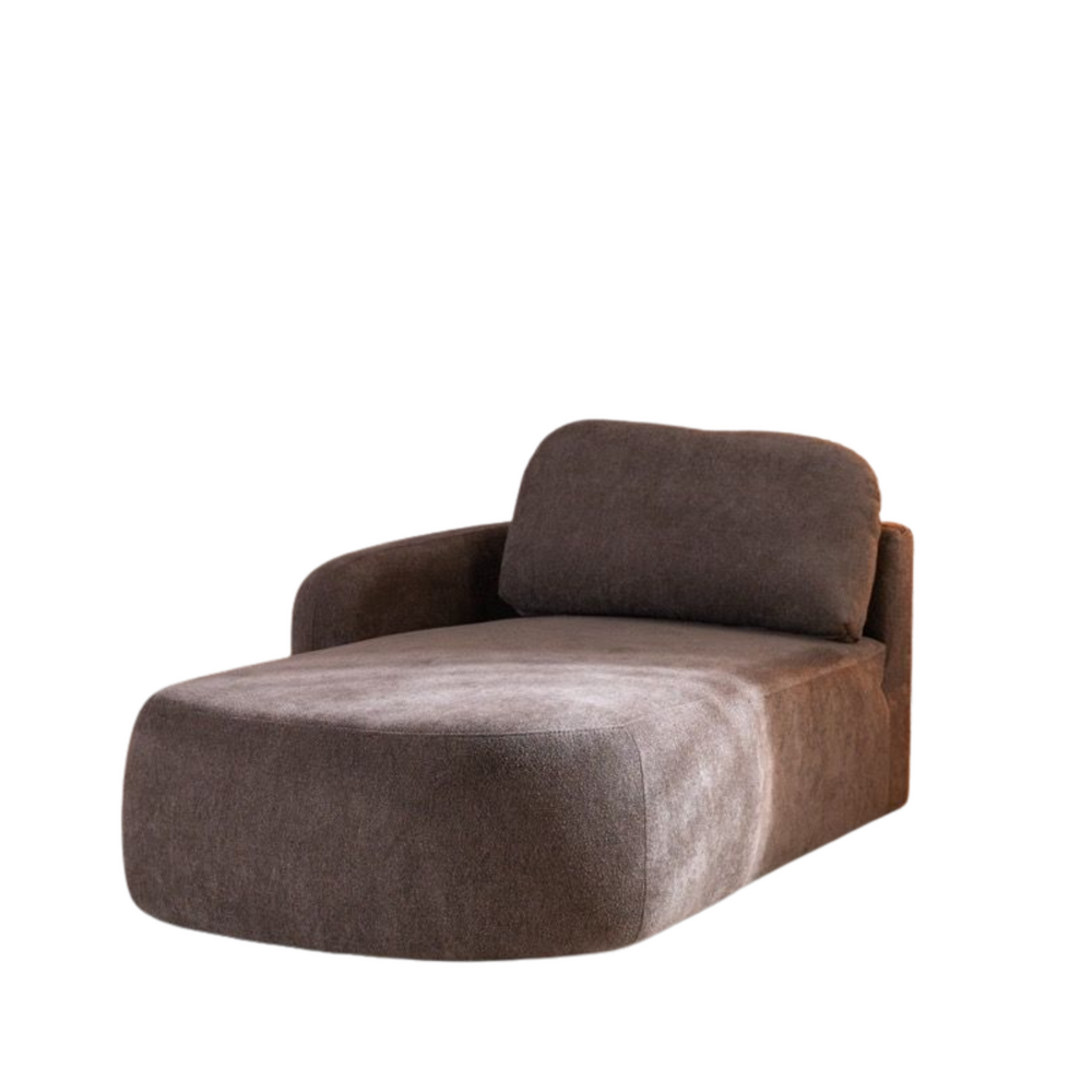Chaise longue chenille bruin links