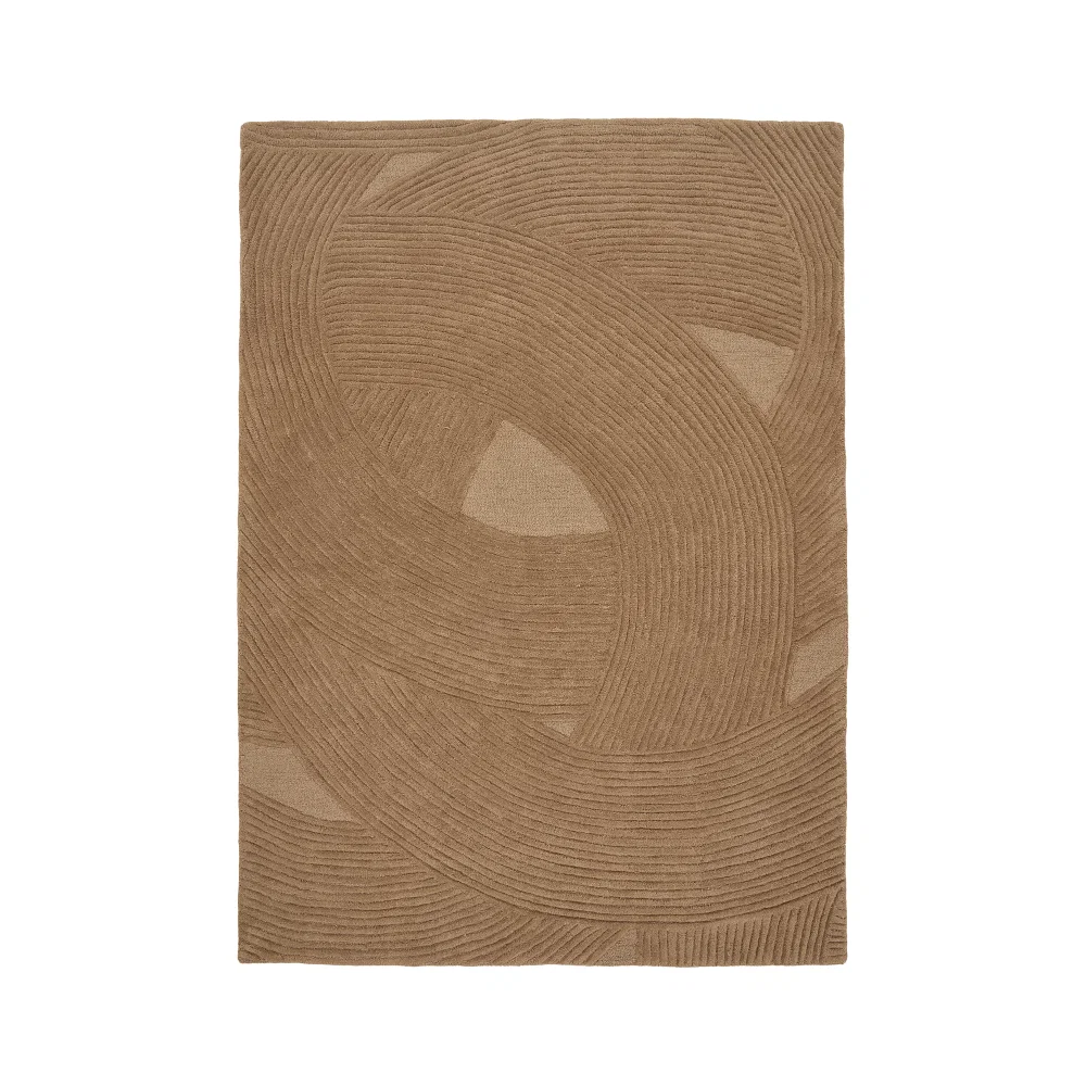 Vloerkleed wol bruin 160 cm