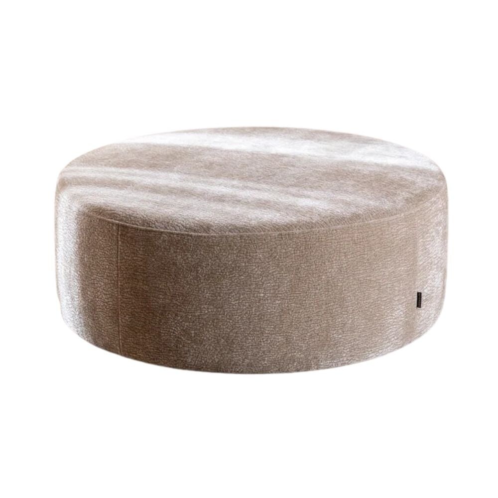 Poef chenille taupe rond Ø100 cm