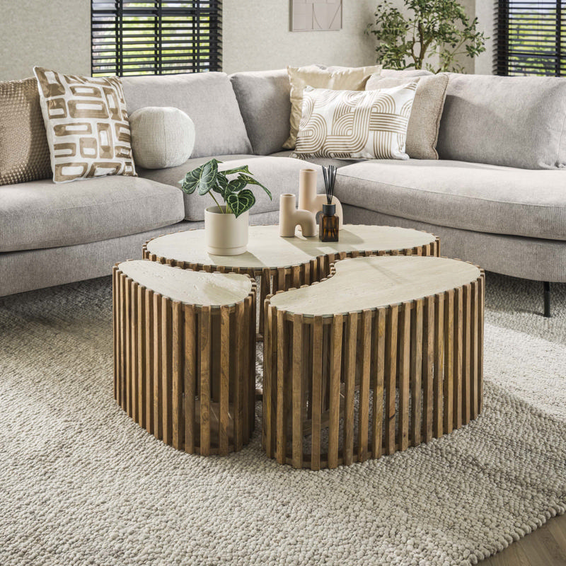 Salontafel niervormig set van 3