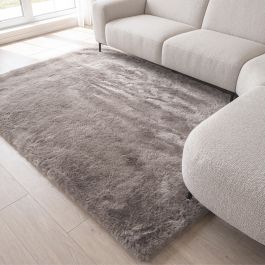 Vloerkleed polyester taupe 230 × 1 cm hoog