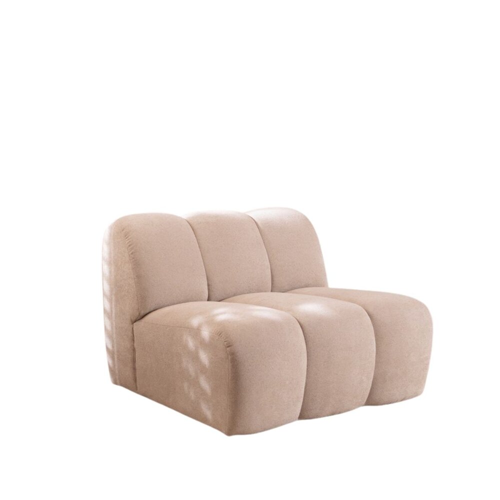 Fauteuil Fenis chenille beige 92 cm