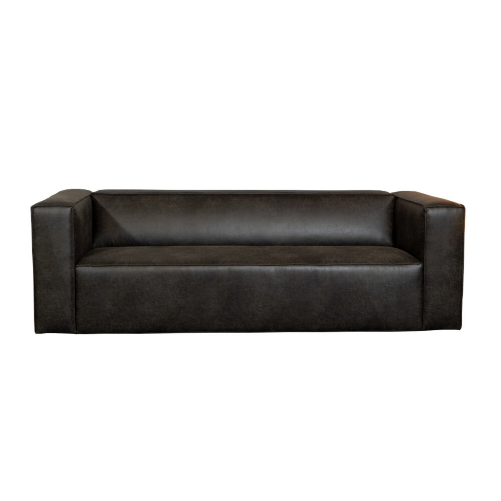 Bank eco-leer antraciet 3-zits