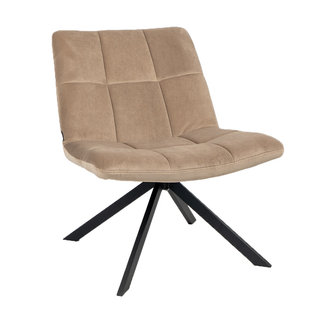 Fauteuil velours taupe 70 × 82 cm hoog