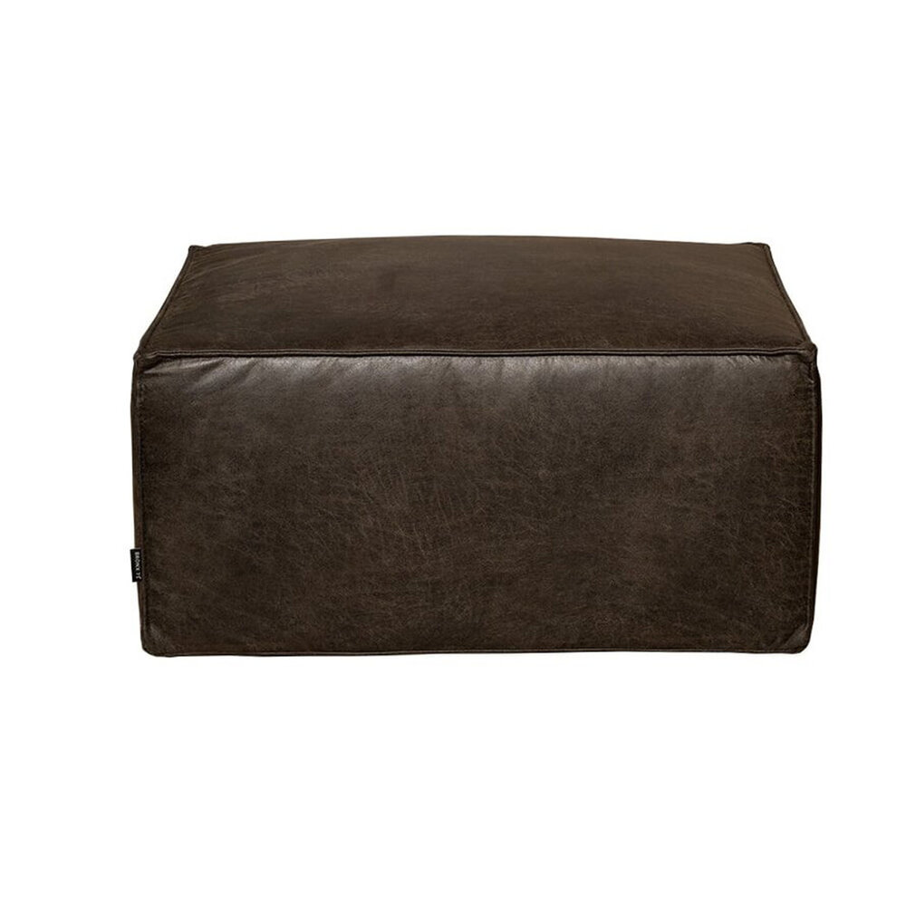Poef Zanio eco-leer antraciet 61 cm