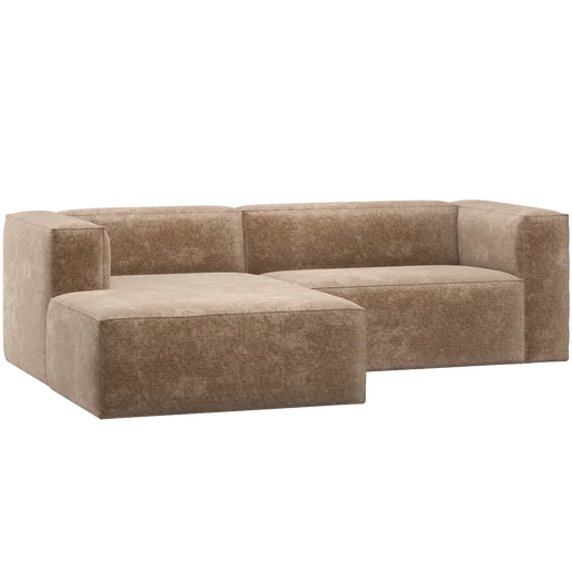 Chaise longue velours beige links
