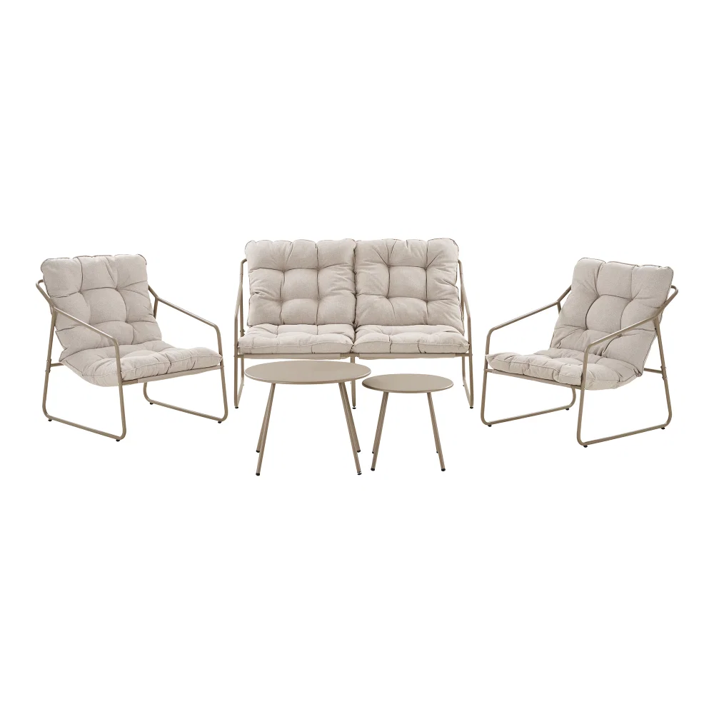 Loungeset staal zand
