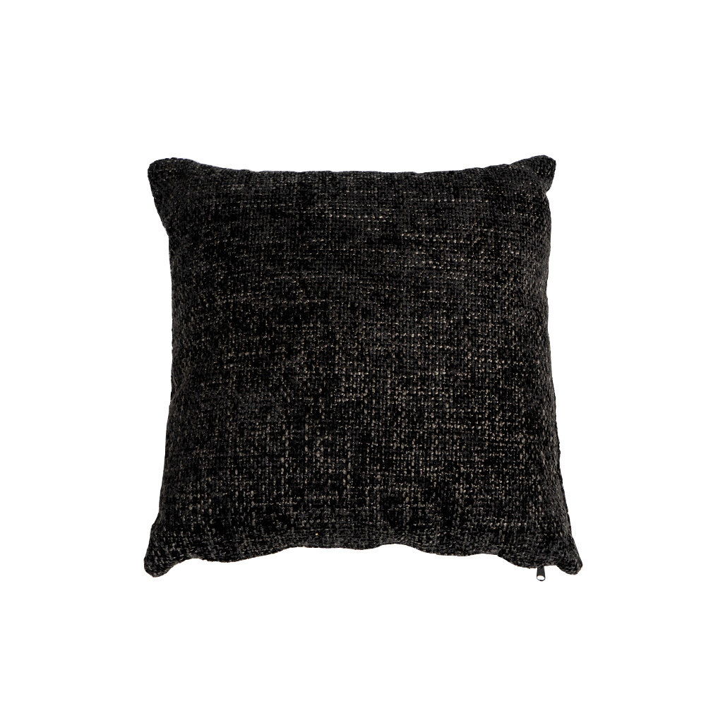 Kussen chenille zwart 45 × 45 cm