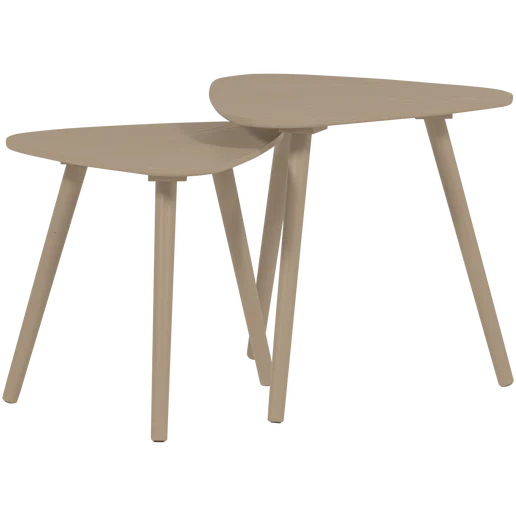 Bijzettafel grenen beige set van 2