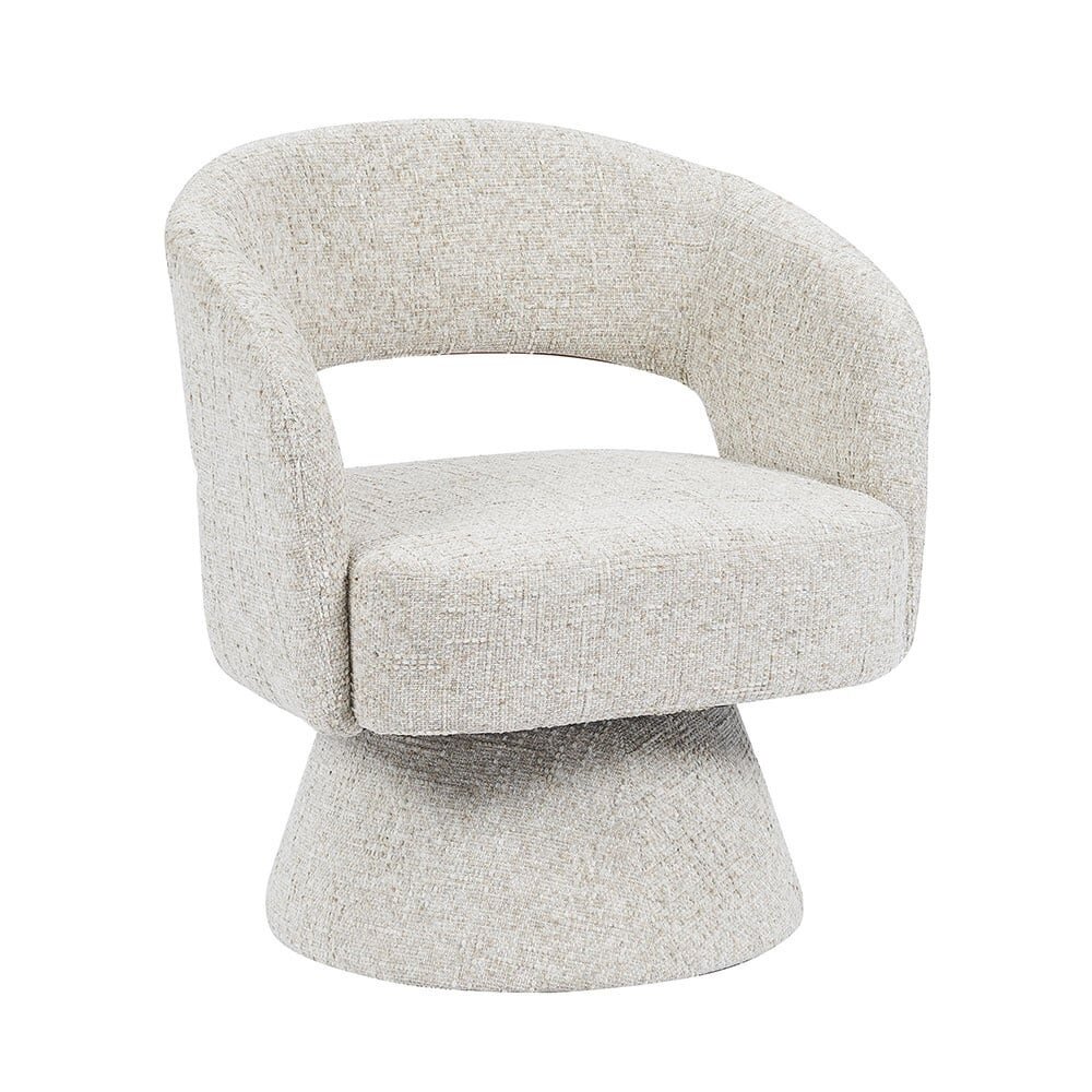 Fauteuil chenille polyester taupe draaibaar