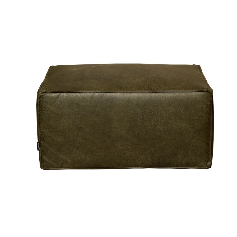 Poef eco-leer olijf groen 82 cm
