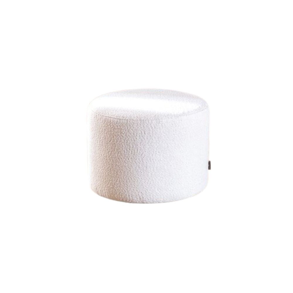 Poef bouclé wit 50 cm