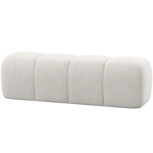 Bank chenille beige 164 cm 164 × 51 cm hoog