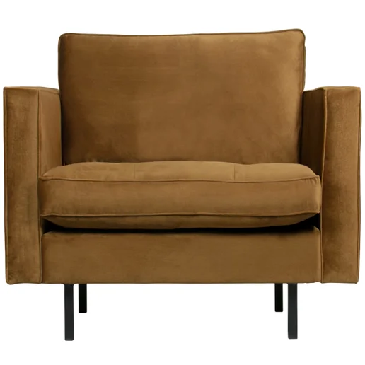 Fauteuil Jasla velours geel 98 × 83 cm hoog