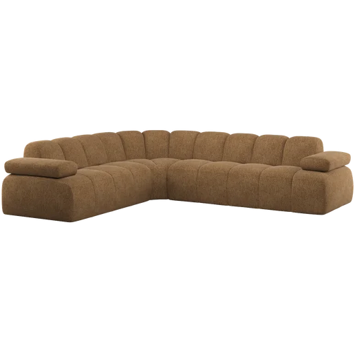 Hoekbank chenille geel links