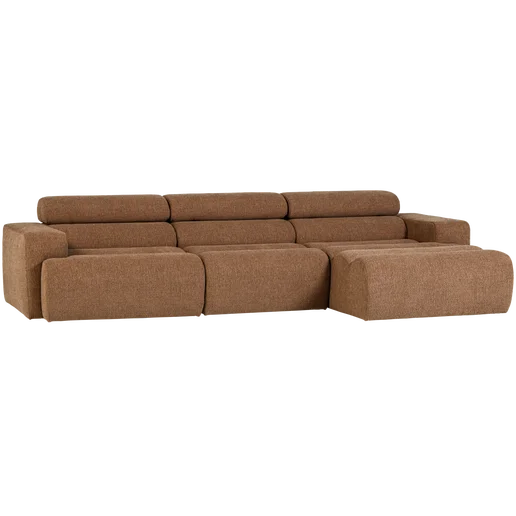 Chaise longue bruin rechts 300 × 73 cm hoog