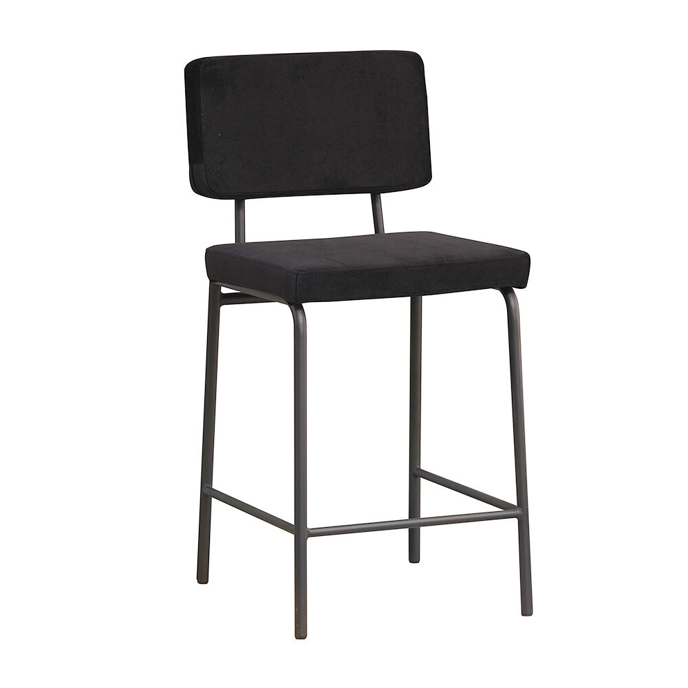 Barkruk velours zwart