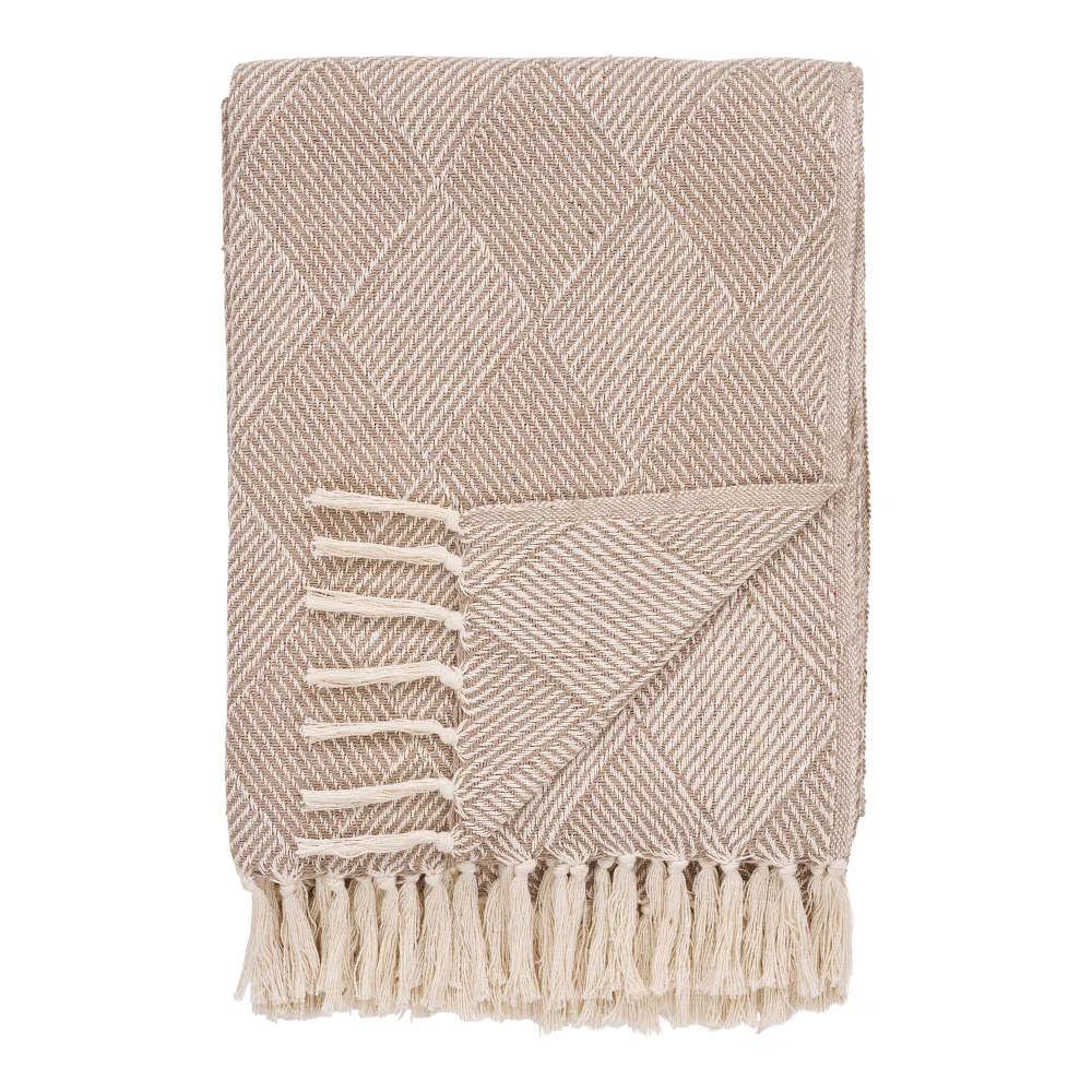 Plaid Zele recyled katoen taupe