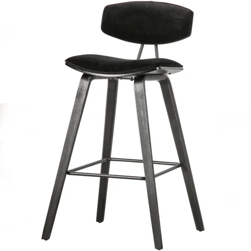 Barkruk polyester zwart