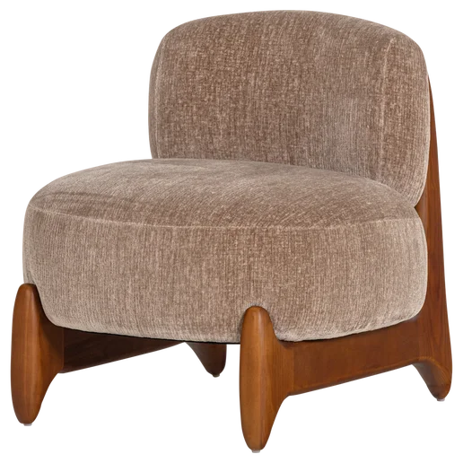 Fauteuil Valmi velours beige 64 cm