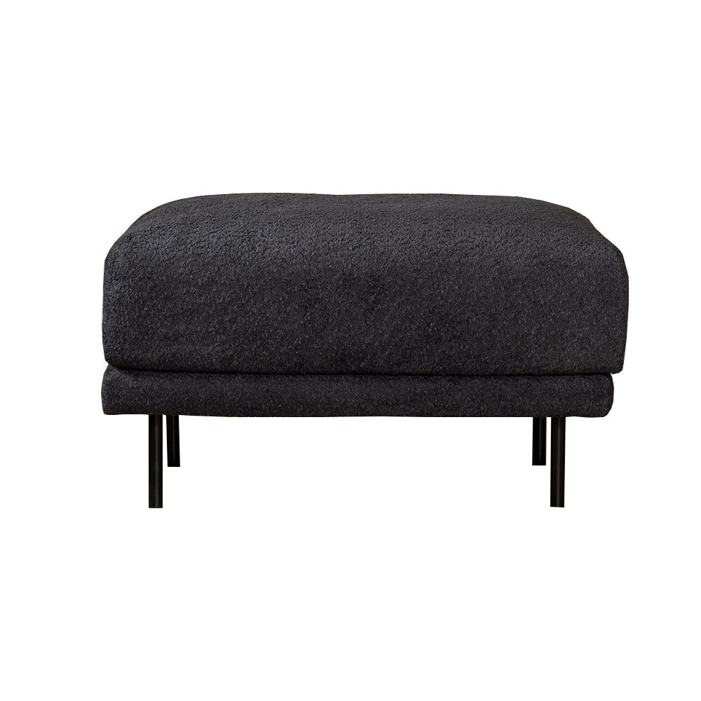 Poef bouclé zwart