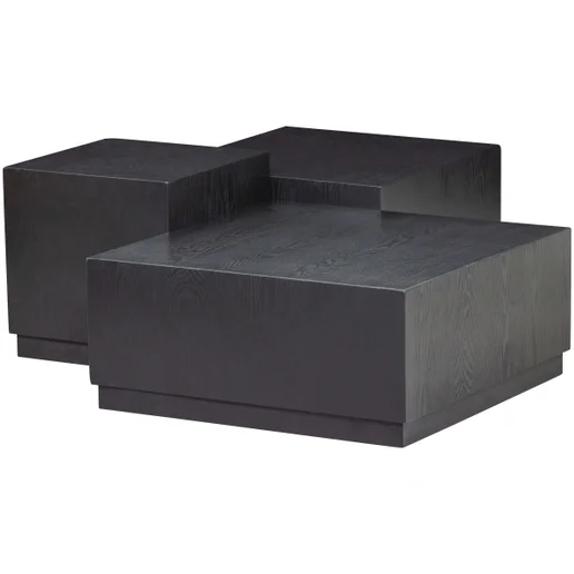 Bijzettafel Belto MDF zwart set van