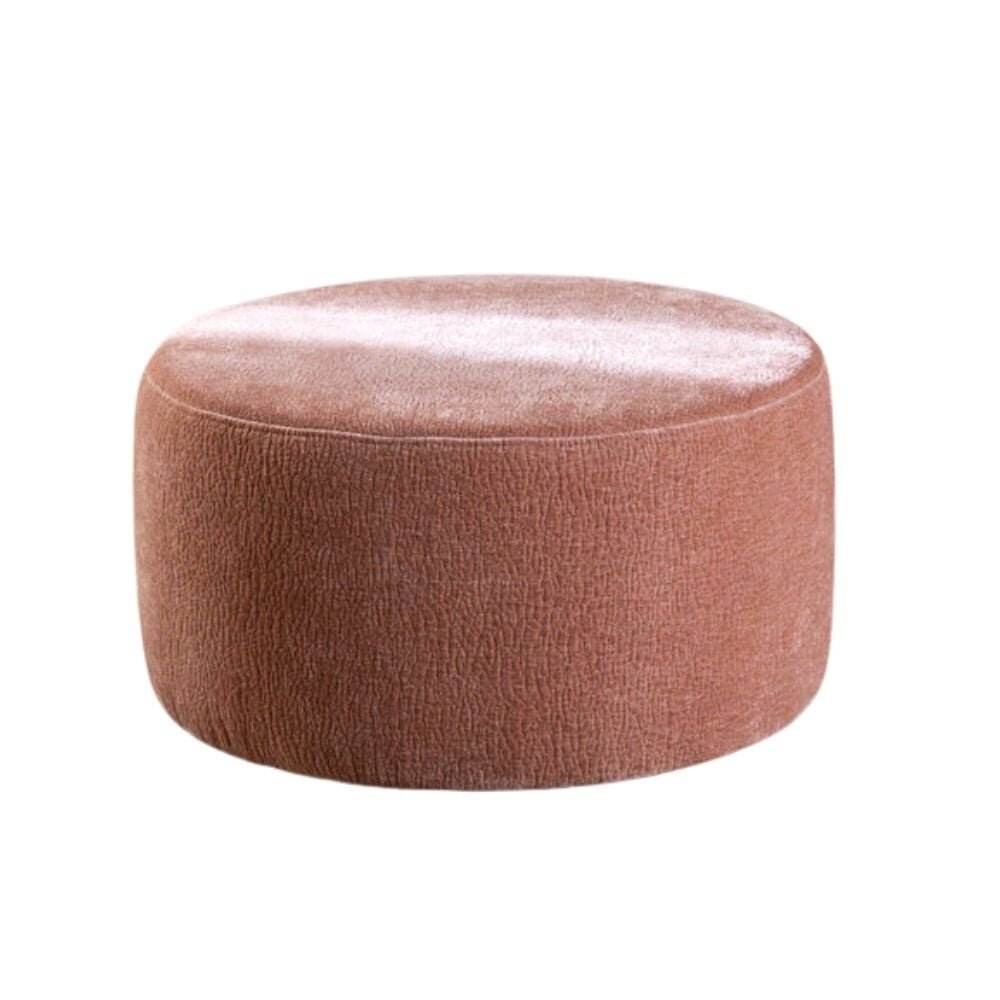 Poef chenille roze rond Ø70 cm