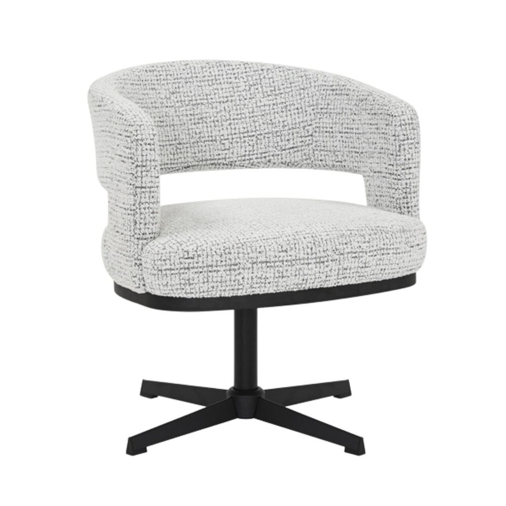 Fauteuil gemêleerd gebroken wit draaibaar 64 cm