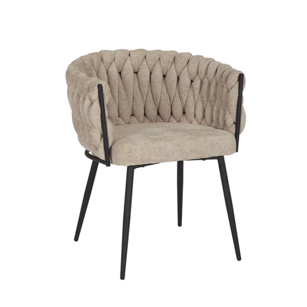 Eetkamerstoel metaal beige 63 cm