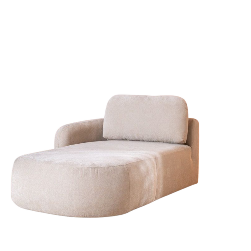 Chaise longue chenille beige links