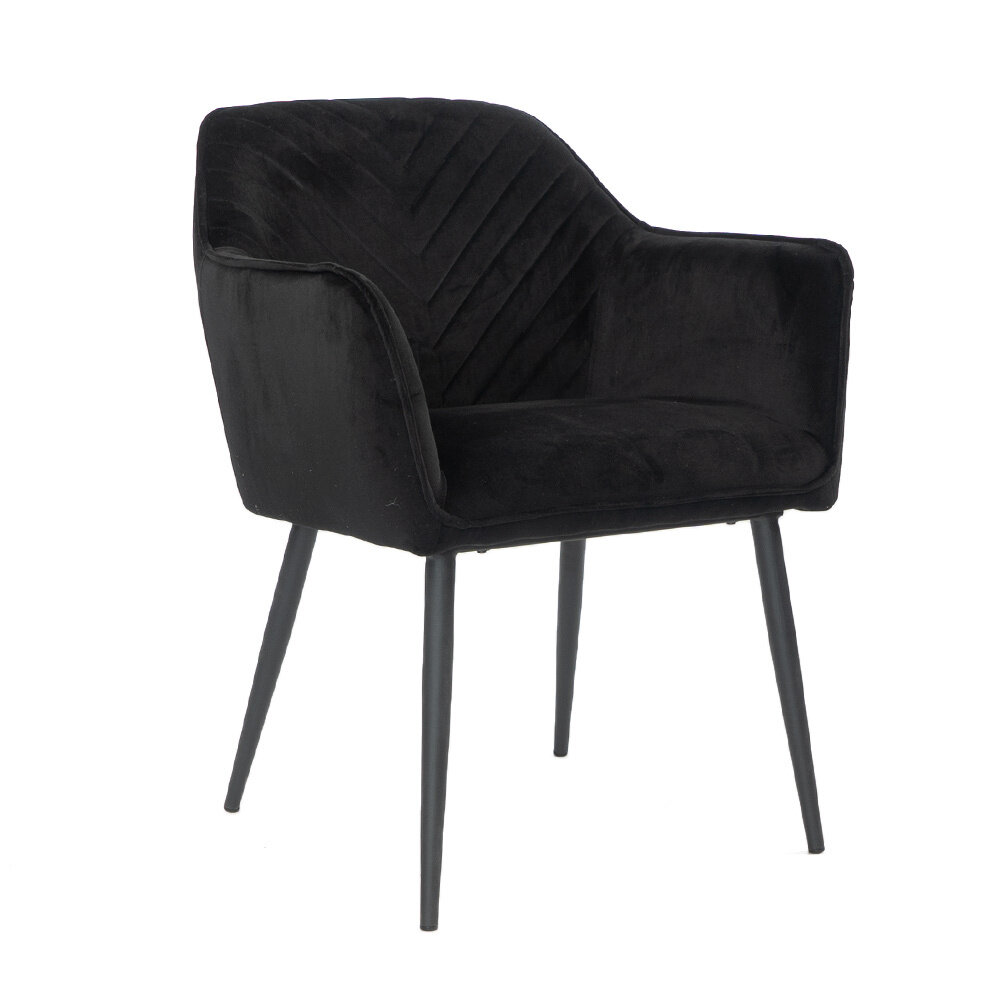 Stoel velours zwart 64 cm